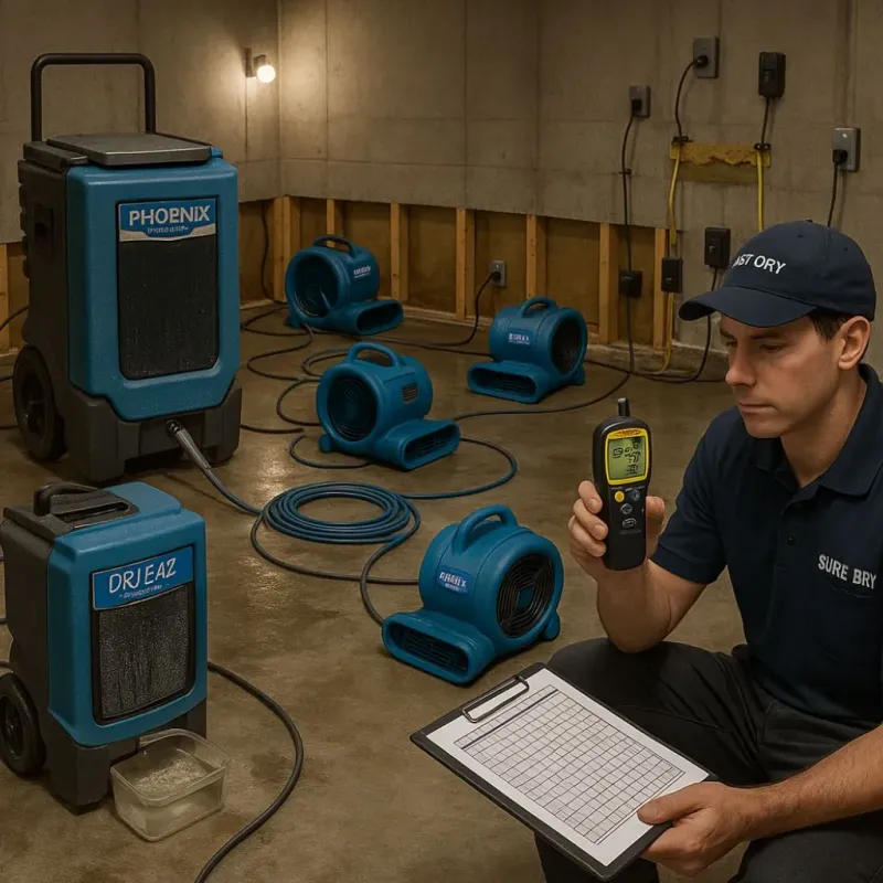 Structural Drying and Dehumidification process in Mosheim, TN